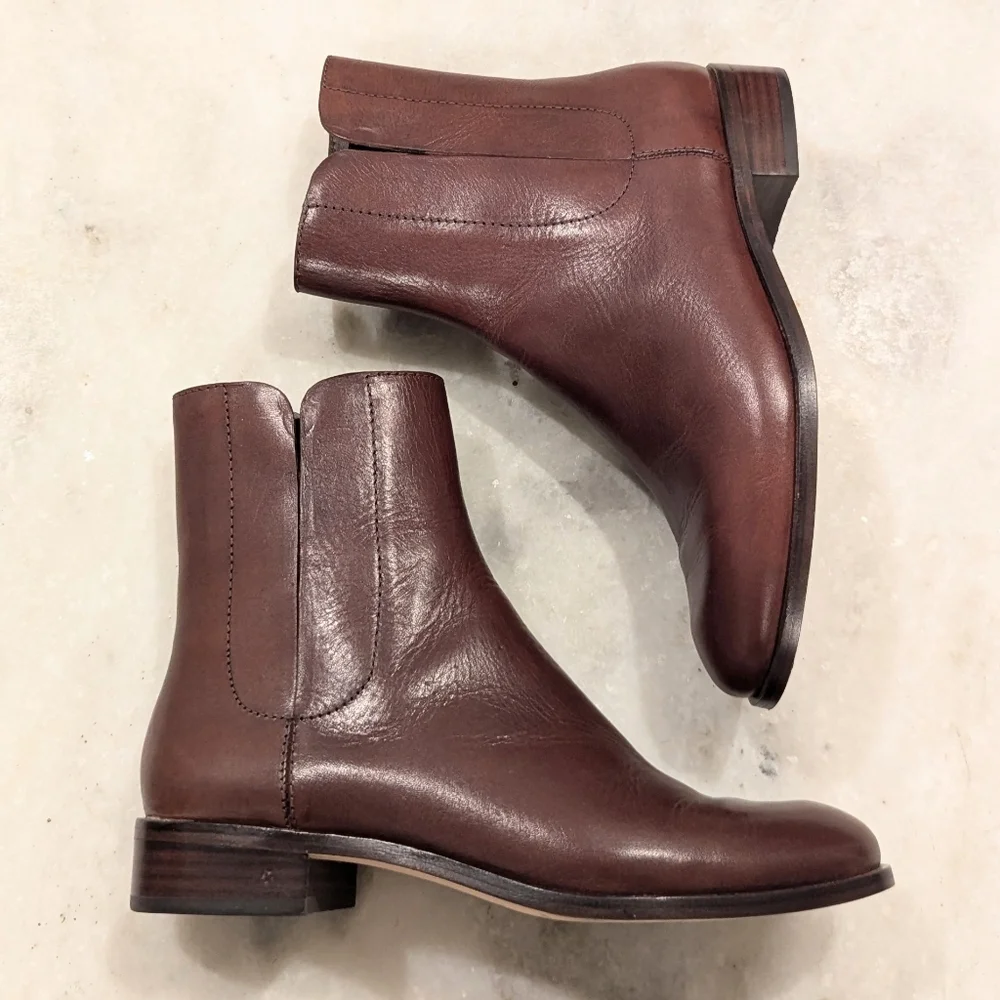 Loeffler Randall Brown Leather Ankle Booties - Picture 9 of 12